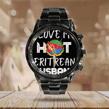 Discover Proud Eritrean Husband Proud Wife Calendar Steel Band Watch