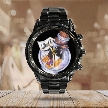 Discover Potion magpie bird coins money treasure wealth Calendar Steel Band Watch