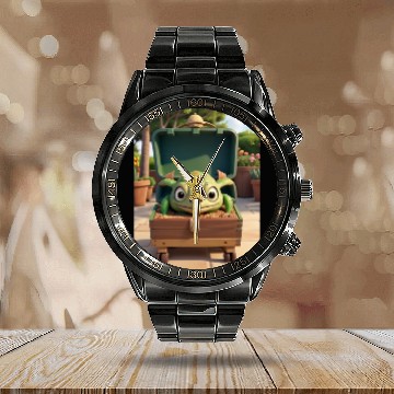 Discover Tortuga grande con caja en jardin Calendar Steel Band Watch