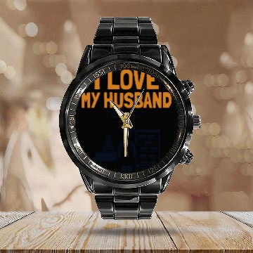 Discover I Love My Husband Baking Bread Expert Pastry Chef Calendar Steel Band Watch