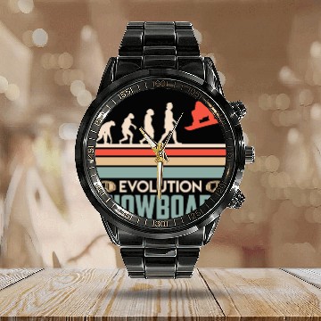 Discover Evolution Snowboard Calendar Steel Band Watch Winter Park Snowboard