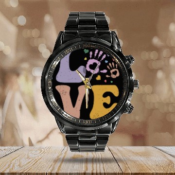 Discover Daycare Teacher Daycare Provider Childcare LOVE Calendar Steel Band Watch