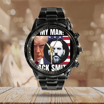 Discover The Battle of Ideals: Trump versus Jack. Calendar Steel Band Watch