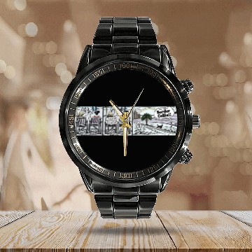 Discover LoveDog Lane Comics Calendar Steel Band Watch