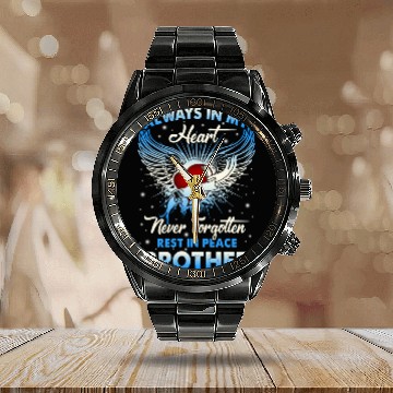 Discover Always In My Heart Never Forgetten Rest In Peace Calendar Steel Band Watch
