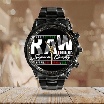 Discover Urban Edge: Raw Denim Streetwear Calendar Steel Band Watch