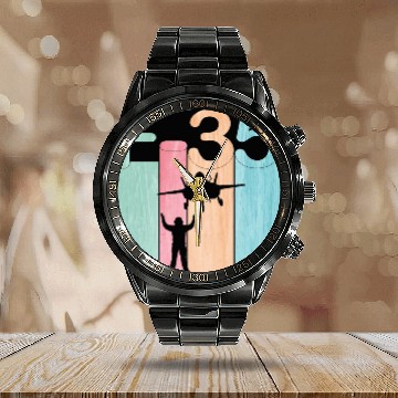 Discover F35 Vintage Air Force Fighter Jets Calendar Steel Band Watch