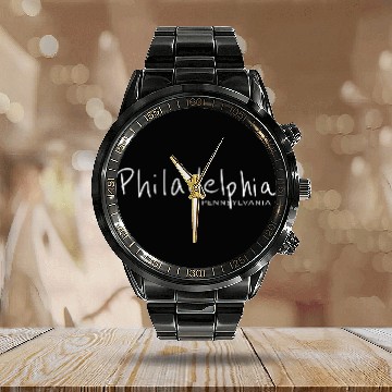 Discover Philadelphia Pennsylvania USA Calendar Steel Band Watch