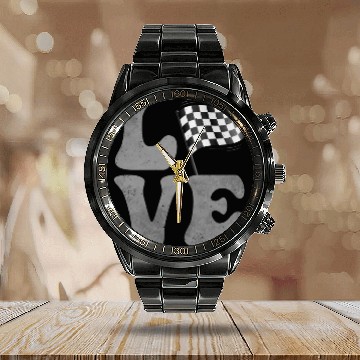 Discover Car Racing Race Car Car Driver LOVE Calendar Steel Band Watch