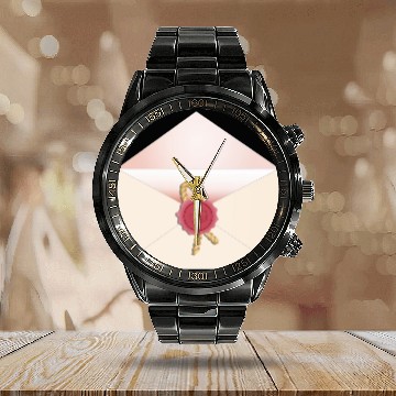 Discover beautiful envelope with an elegant seal Calendar Steel Band Watch