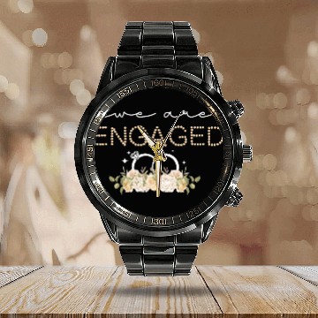 Discover Couple Matching Fiancé Engagement Bride Calendar Steel Band Watch