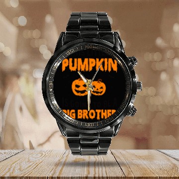 Discover This Little Pumpkin Is Going To Be A Big Brother Calendar Steel Band Watch