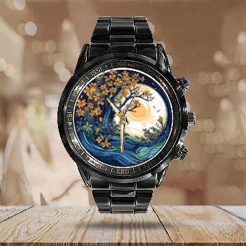 Discover The Majestic Beautiful Spring Tree Calendar Steel Band Watch