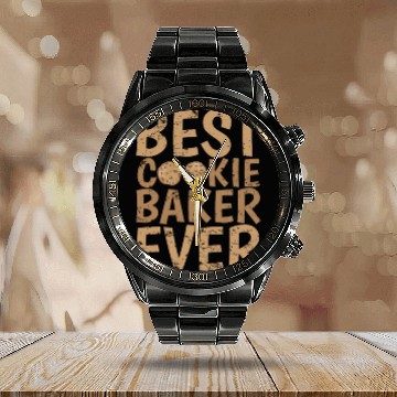 Discover Best Cookie Baker Ever Confectioner Cake Calendar Steel Band Watch
