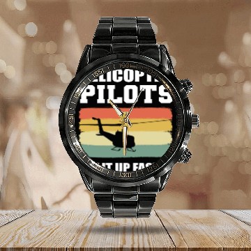 Discover Helicopter Pilots Army Pilots Gift Calendar Steel Band Watch