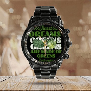 Discover Vegan lover Eat Plants Calendar Steel Band Watch