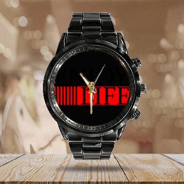 Discover Vibrant Life: Embrace Joy and Adventure Calendar Steel Band Watch