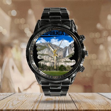 Discover California Yosemite National Park Calendar Steel Band Watch