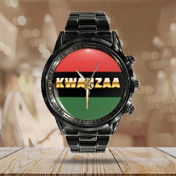 Discover Embracing Kwanzaa: Red, Green, and Black Pride. Calendar Steel Band Watch