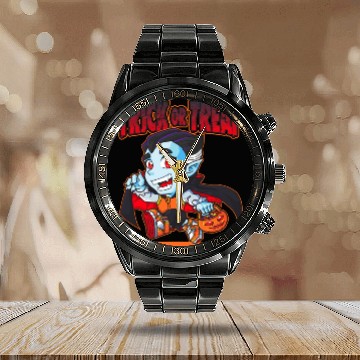 Discover Halloween Trick or Treat Vampire Calendar Steel Band Watch