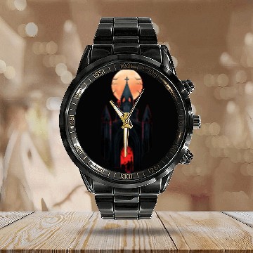Discover Midnight Citadel Calendar Steel Band Watch