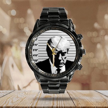 Discover Official Trump Mugshot, Real Trump Mugshot Calendar Steel Band Watch