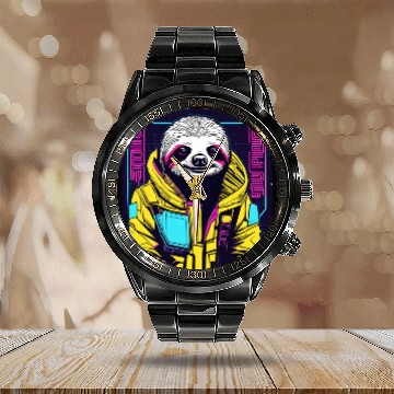 Discover Sloth Astronaut / Animal / Space / NASA / Spaceman Calendar Steel Band Watch