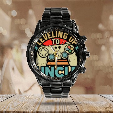Discover Leveled Up To Uncle Gamer Gaming Future Uncle Calendar Steel Band Watch