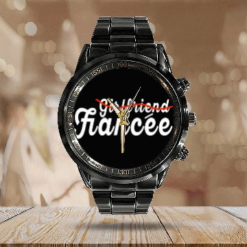 Discover Girlfriend Fiancee Couple Engagement Engaged Calendar Steel Band Watch