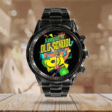 Discover Keepin' It Old School Calendar Steel Band Watch
