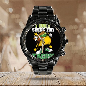 Discover Taco Mexican Food Baseball Card Baseball Player Calendar Steel Band Watch