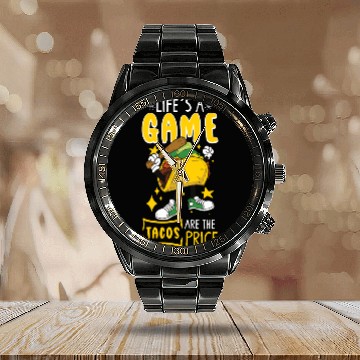 Discover Taco Mexican Food Baseball Card Baseball Player Calendar Steel Band Watch