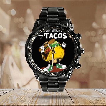 Discover Taco Mexican Food Baseball Card Baseball Player Calendar Steel Band Watch