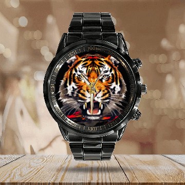 Discover Best innovative hip hop tiger design Calendar Steel Band Watch