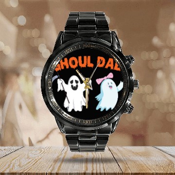 Discover Ghoul Dad Ghost Funny Halloween Costume Calendar Steel Band Watch