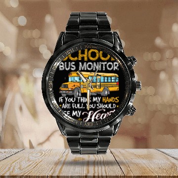 Discover Student Delivery Specialist School Bus Monitor Calendar Steel Band Watch