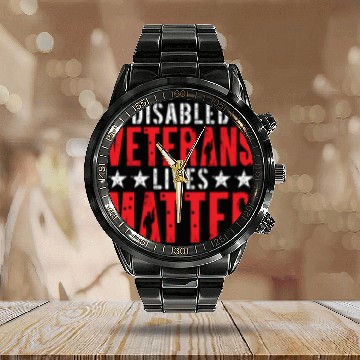 Discover Disabled Veteran Military Soldier Army USA Calendar Steel Band Watch