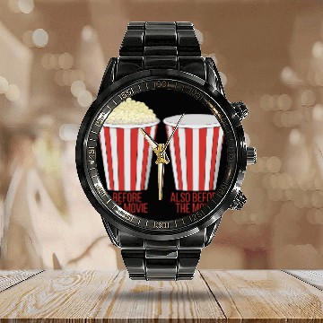 Discover Popcorn at the cinema Calendar Steel Band Watch