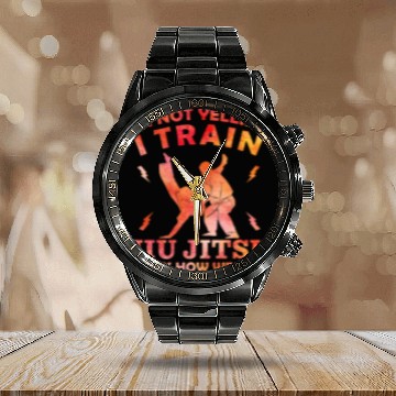 Discover Brazilian Jiu Jitsu Trainer Martial Arts BJJ MMA Calendar Steel Band Watch