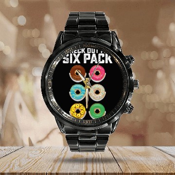 Discover Check Out My Six Pack Donut Gym Workout Fitness Calendar Steel Band Watch