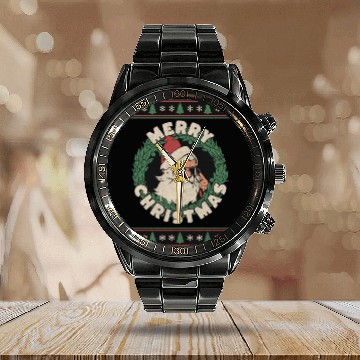 Discover Christmas Cheer: Have a Holly Jolly Christmas! Calendar Steel Band Watch