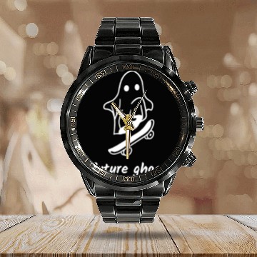 Discover Future Ghost Calendar Steel Band Watch,Halloween Calendar Steel Band Watch