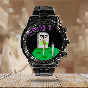 Discover Rip Off Creepy Spooky Dark Joke Cartoon Mood Calendar Steel Band Watch