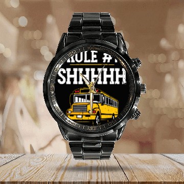 Discover School Bus Monitor Aide Funny Bus Driver Calendar Steel Band Watch