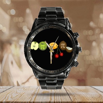 Discover Pi Day Fruit Pie Calendar Steel Band Watch