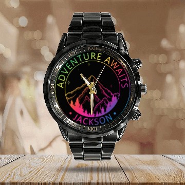 Discover Jackson Jackson Hole Valley Wyoming Usa Adventure Calendar Steel Band Watch