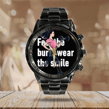 Discover Women's Fitness Apparel Calendar Steel Band Watch