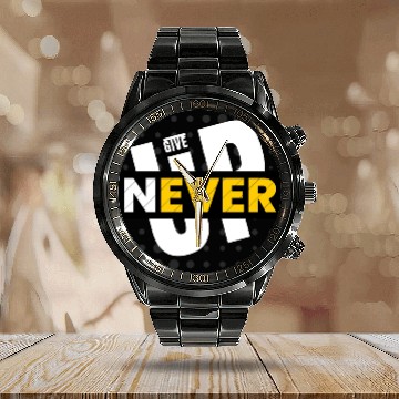 Discover NEVER GIVE UP Collection® Unisex Calendar Steel Band Watch
