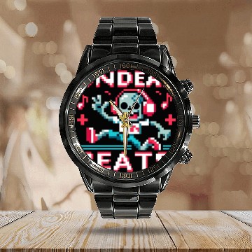 Discover Undead Beats - 8-bit Zombie Groove Calendar Steel Band Watch