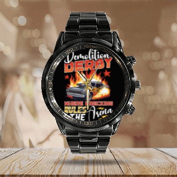Discover Demo Derby Demolition Derby Demolition Derby Lover Calendar Steel Band Watch